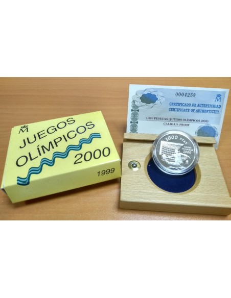 1999 ESPAÑA 1000 PESETAS DE PLATA JUAN CARLOS I JUEGOS OLIMPICOS 2000