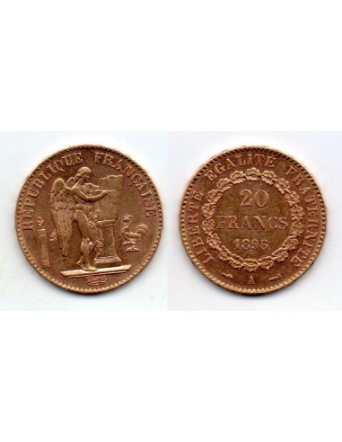 1896 A Francia Moneda Conmemorativa 20 Francos - Angel