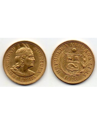 1918 Perú, Moneda Conmemorativa una Libra