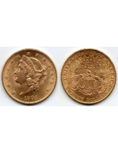 1904  EEUU 20 Dolares oro Liberty Head-Double Eagle