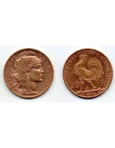 1908 Francia 20 Francos de oro - Marianne