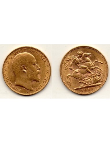 1909 Reino Unido, 1 Soberano oro / Eduardo VII