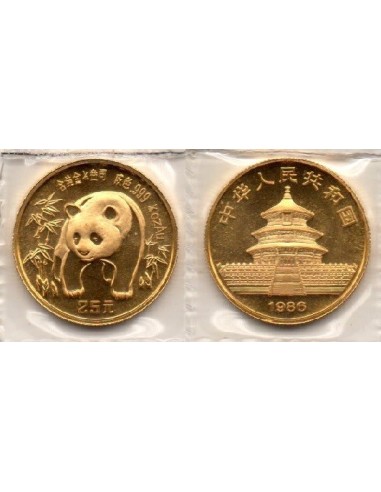 1986 China 25 Yuans oro, 1/4 Onza Panda