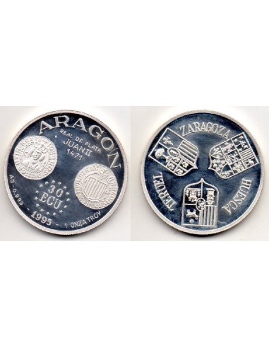 1995 - ESPAÑA - 30 ECUS DE PLATA Aragon