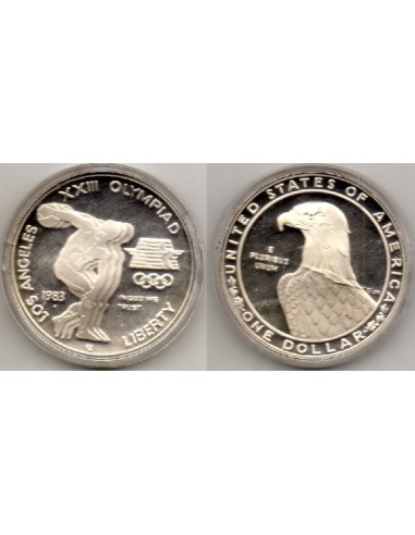 1983 EEUU 1 dolar plata Olimpiadas