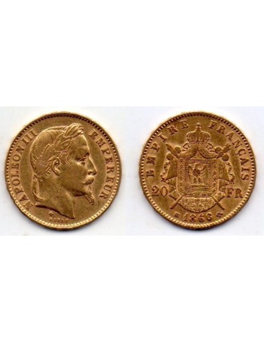 1866 bb Francia 20 Francos de oro - Napoleón III