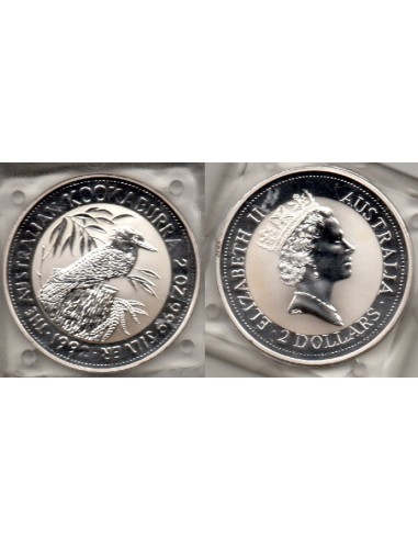 1992 Australia KOOKABURRA 2 onzas plata