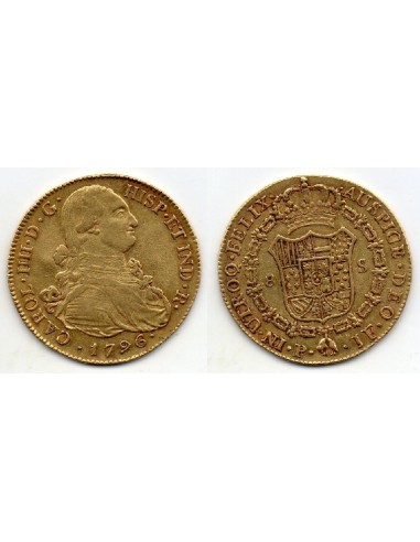 1796, 8 Escudos Carol IIII Popayan