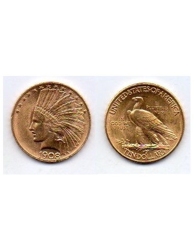 1908 EEUU 10 Dolares oro Indian Head