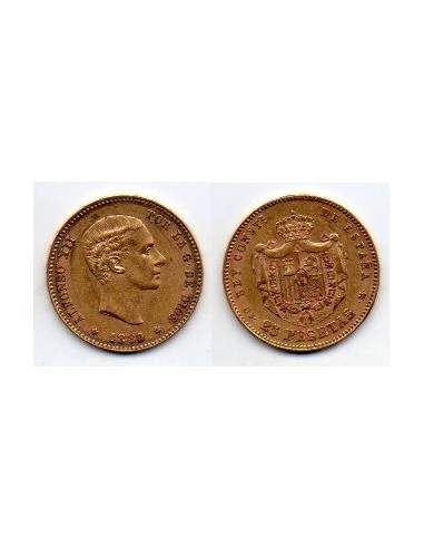 1880 25 Pesetas Oro Alfonso XII - MS M