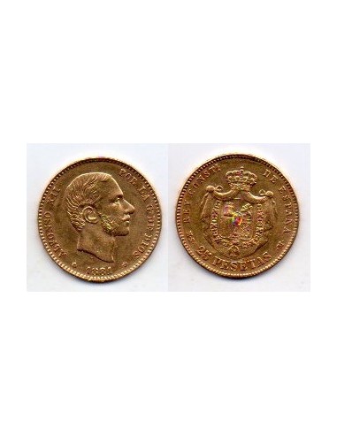 1881 25 Pesetas Oro Alfonso XII - MS M