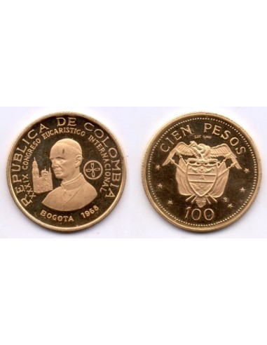 1968 Colombia 100 pesos International Eucharistic Congress