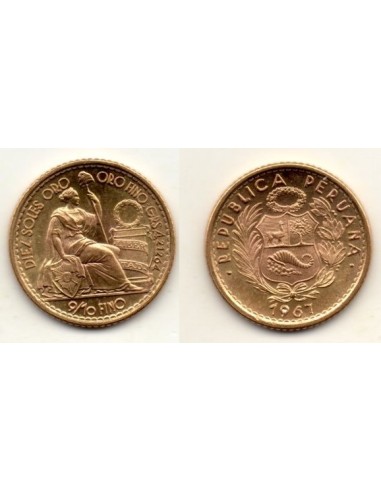 1967 Republica Peruana, 10 Soles de Oro