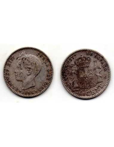 1896 50 Centimos de plata Alfonso XIII